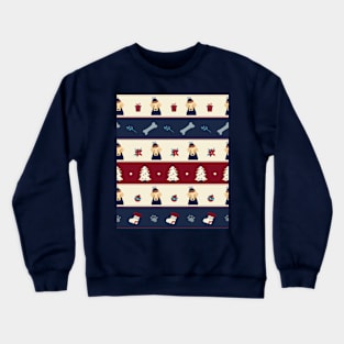 Cute Dog Christmas Patterns, Christmas Approaching Crewneck Sweatshirt